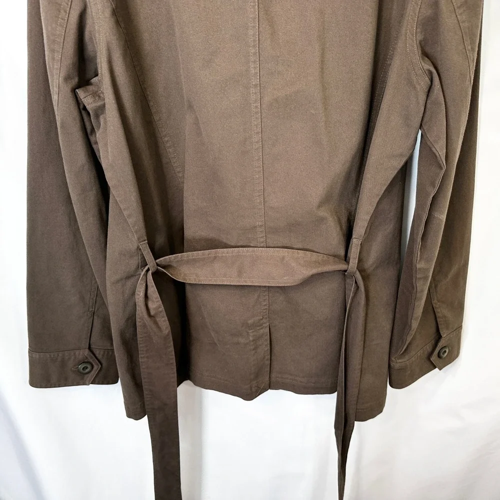 VTG Talbots Plus Size 18‎ Field Jacket Brown Cotton Utility Button Front 1801